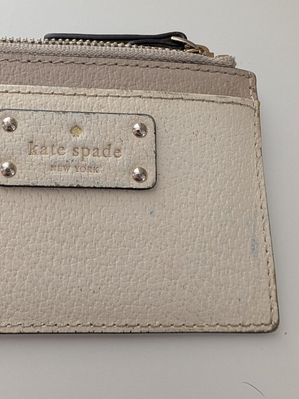 Kate Spade New York Adi Grove Street Leather Card Wallet Coin Purse Pumice - Picture 7 of 7